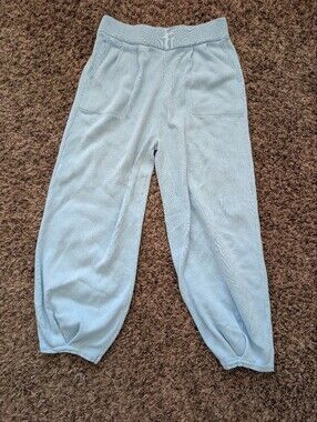 Womens Light Blue Fleece Jogger Pants Size Large
